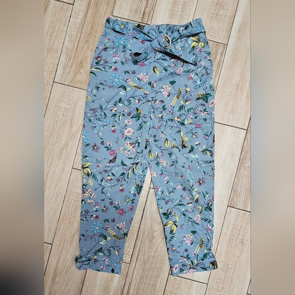 Anthropologie Victoria Floral Cargo Pants Women’s Bohemian Garden Size 4 - Picture 5 of 15